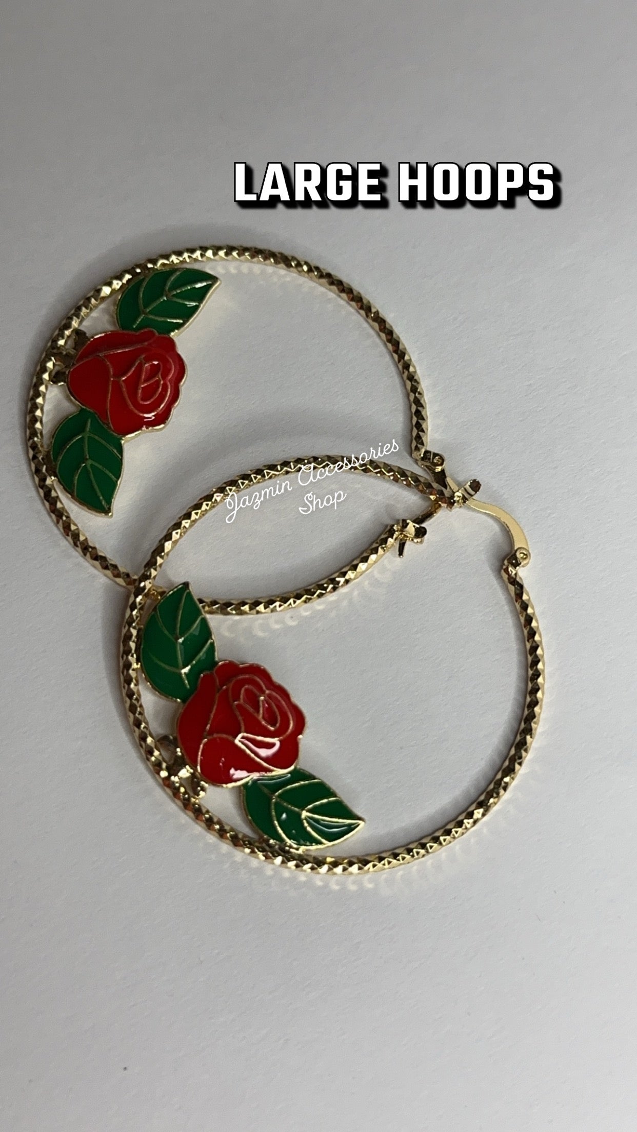 Large Rose Hoops