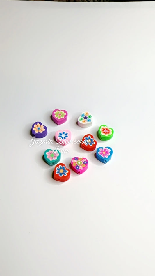 Corazón/flor polymer clay