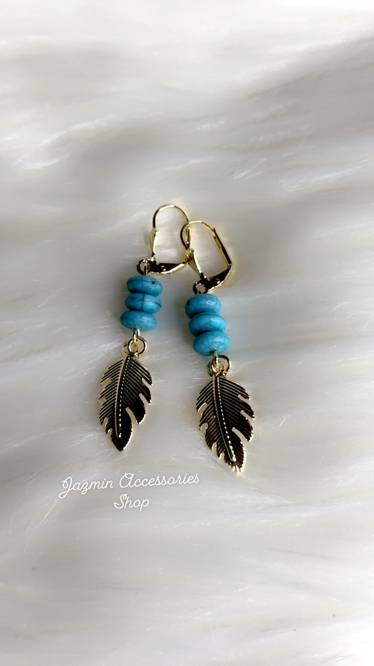 Blue leaf Earrings