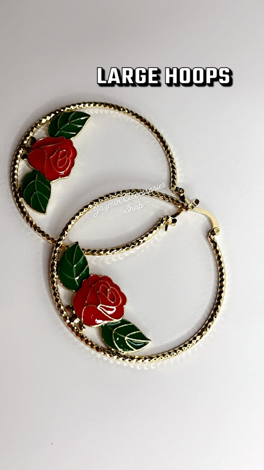 Large Rose Hoops