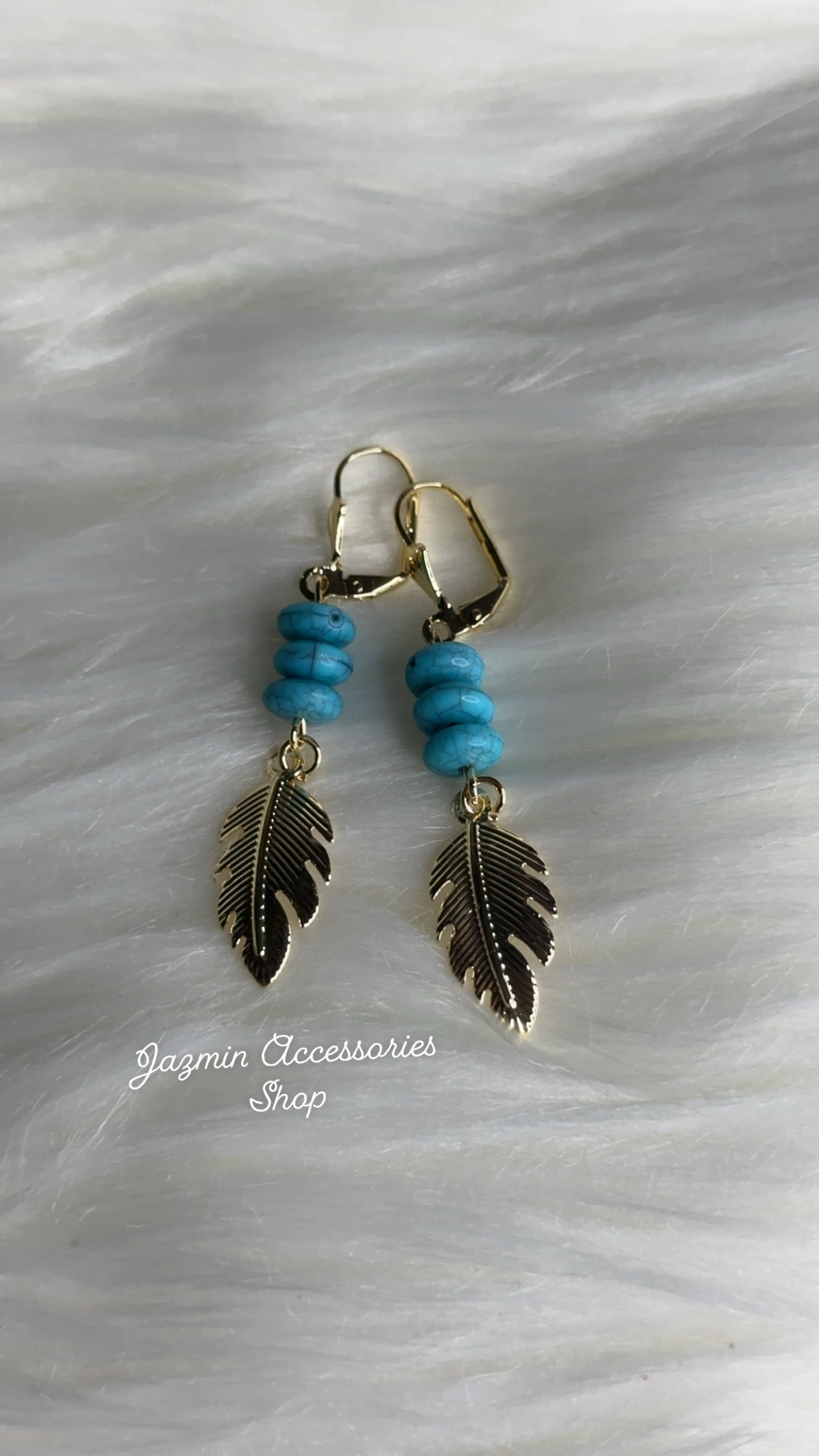 Blue leaf Earrings